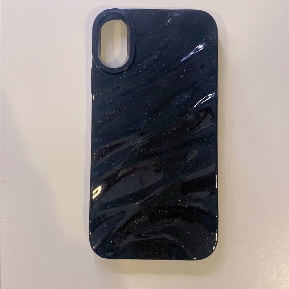 NEW phone case sparkly black and textured